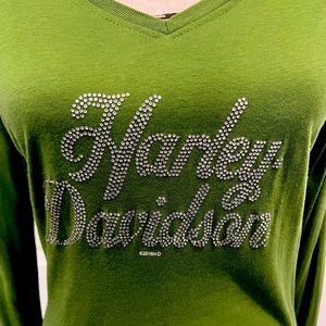 Harley Davidson Green Long Sleeve T-Shirt